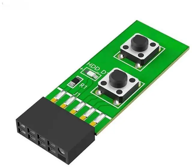 Alt view image 2 of 3 - WRIARICH 2x5-Pin Power Reset Adapter Board with HDD LED, Universal Motherboard Test Switch, Supports Win7/10/11