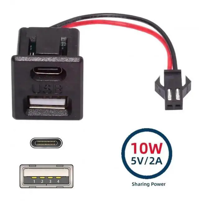 Alt view image 5 of 6 - WRIARICH Type-C & Type-A Female Socket to 2.54mm Pitch 2Pin Header Cable with Latch Mount, DIY DC 5V Power Wire
