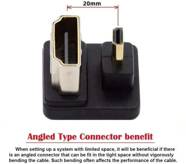 Alt view image 6 of 7 - WRIARICH U-Shaped 360° Down Reverse Back Angled Micro HDMI 1.4 Male to HDMI Female Extension Adapter Converter, Supports 4K HD Video