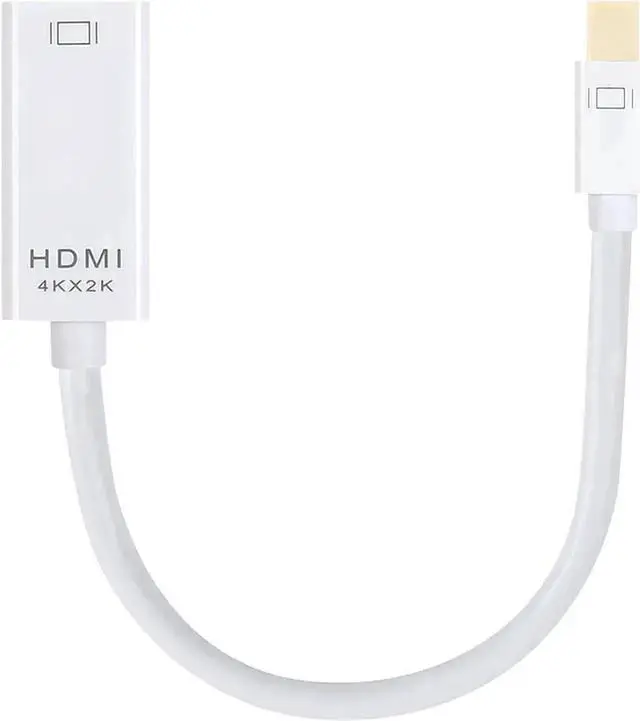 Alt view image 2 of 2 - WRIARICH White Passive Mini DP 1.2 (Thunderbolt) to HDMI Adapter Support 4K@30Hz Mini DisplayPort to HDMI Converter