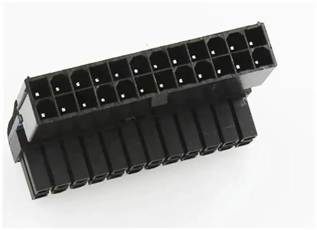 Alt view image 3 of 3 - WRIARICH 90 Degree ATX 24Pin to 24Pin Motherboard Power Adapter Connector, Mainboard 24-Pin Angled Power Plug for Modular PSU Cable, Compatible with All ATX Standard Power Supplies & Motherboards