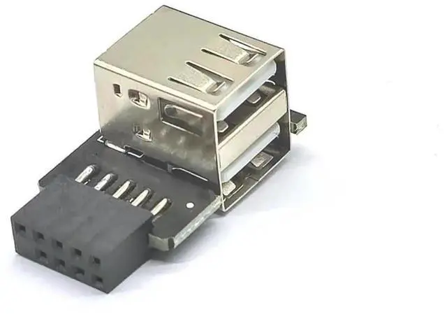 Main image of WRIARICH Motherboard Internal USB 2.0 9-Pin Female Header to Dual USB-A Female Riser Adapter, 9Pin to 2-Port USB 2.0 Converter for Internal PC USB Devices