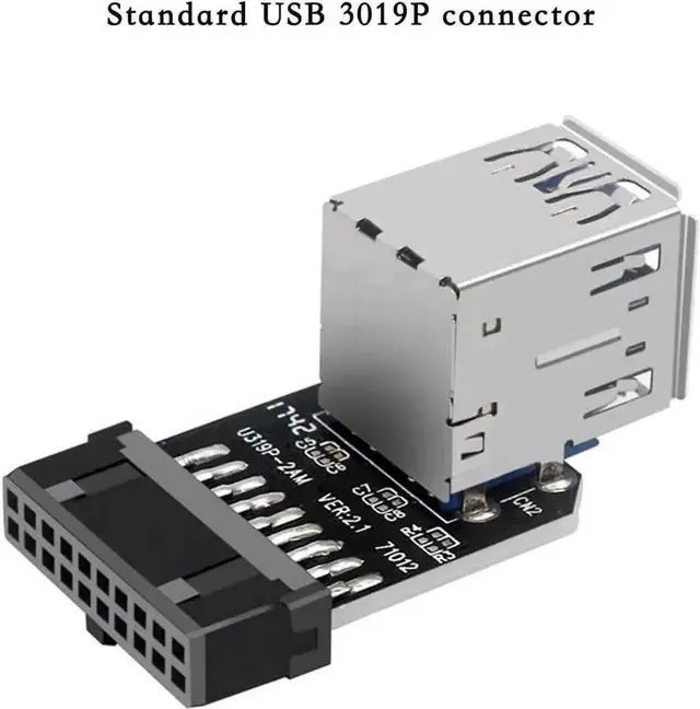 Alt view image 2 of 4 - WRIARICH PH21 USB 3.0 19/20Pin Header to Dual USB A Adapter, Motherboard Converter for PC Front Panel