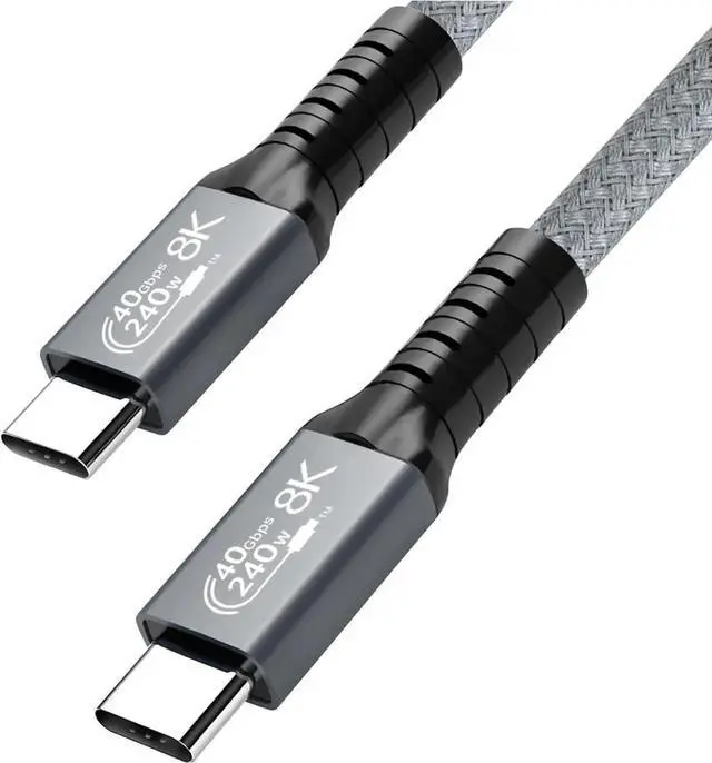 Main image of WRIARICH 240W USB4 Cable 6.6FT, USB C to USB C Cable Fast Charging Compatible Thunderbolt 4/3 Cable, Support 8K/5K@60Hz & 40Gbps Data Transfer for MacBook Pro/Air Samsung S22 eGPU Docking GaN Charger.