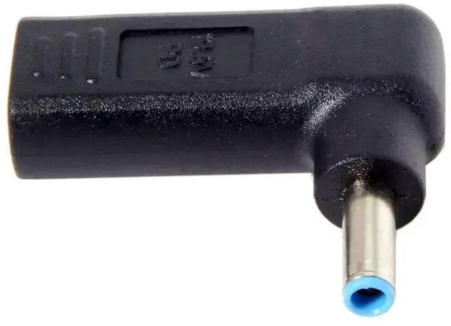 Alt view image 4 of 6 - WRIARICH 90 Degree Angled USB 3.1 Type-C Female to DC 4.5mm x 3.0mm PD Trigger Adapter, 100W USB-C PD to Blue Tip DC Power Converter for HP Laptops