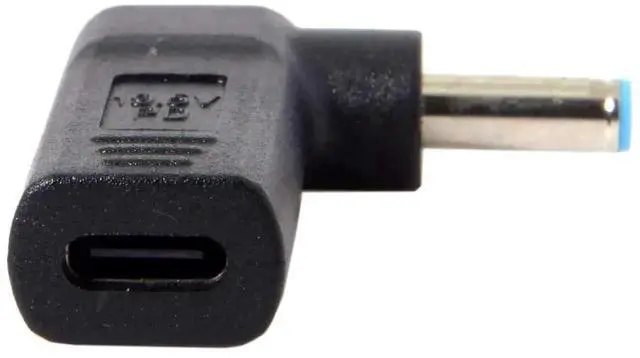 Alt view image 6 of 6 - WRIARICH 90 Degree Angled USB 3.1 Type-C Female to DC 4.5mm x 3.0mm PD Trigger Adapter, 100W USB-C PD to Blue Tip DC Power Converter for HP Laptops