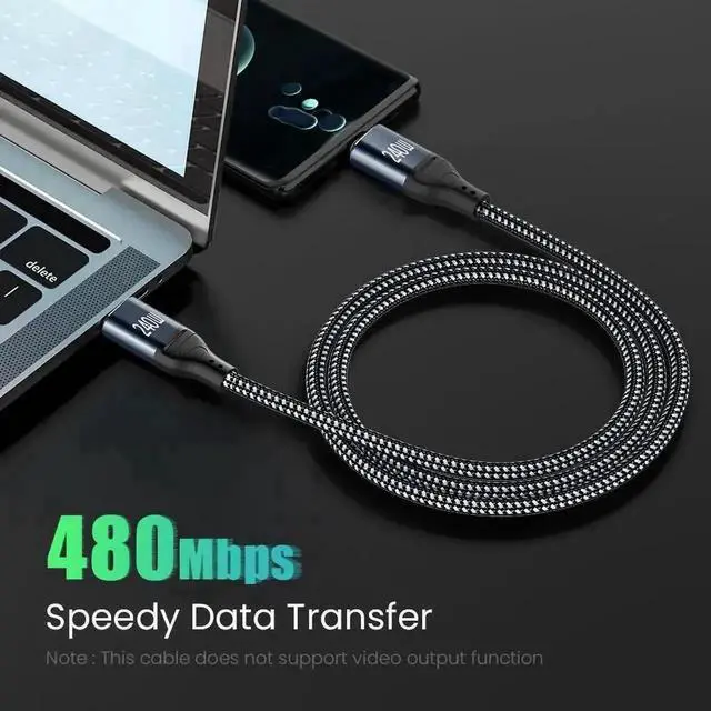 Alt view image 2 of 7 - WRIARICH 3.3FT/1M USB-C to USB-C Cable | Max 240W PD Fast Charging Cord with Built-In E-Marker Chip for MacBook, iPad & USB-C Laptops & Smartphones