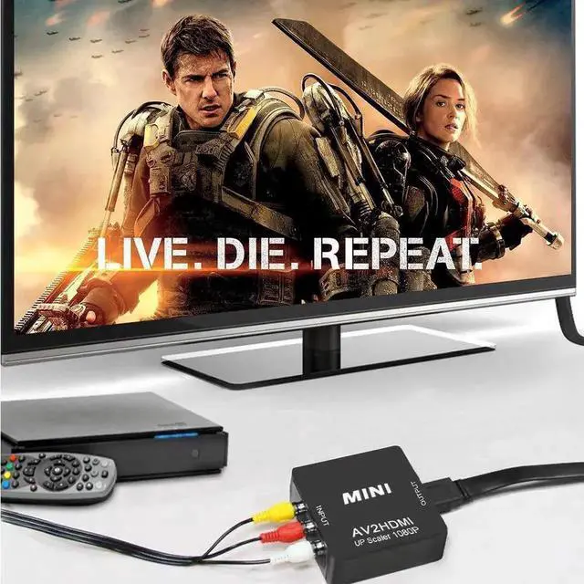 Alt view image 3 of 7 - WRIARICH Black Mini 1080P 3RCA CVBS AV to HDMI Converter Adapter, Analog to Digital Audio Video Converter Supports PAL/NTSC with USB Power Cable, Compatible Laptop PC Xbox PS3 PS4 STB VHS VCR DVD