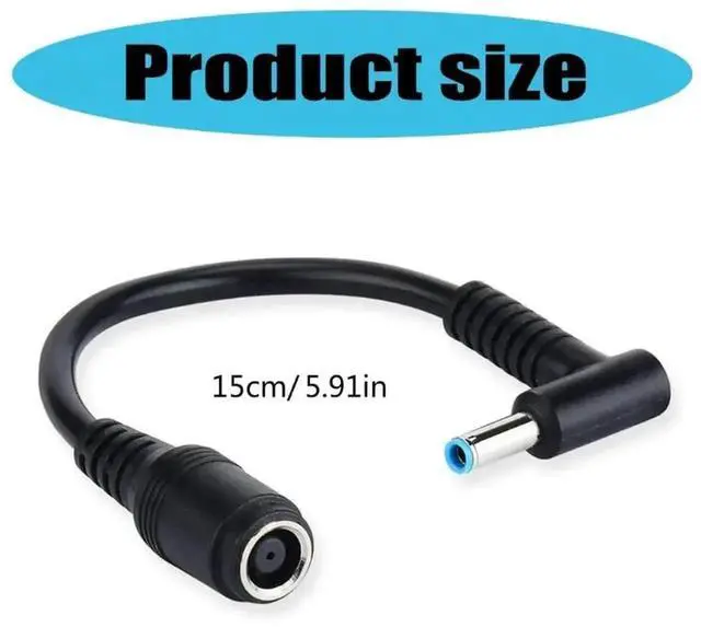 Alt view image 2 of 3 - WRIARICH 7.4x5.0mm Female to 4.5x3.0mm Blue Tip Male DC Power Converter Adapter, Laptop Charger Connector for HP Stream, Spectre, Pavilion, Elitebook, Split & Chromebook