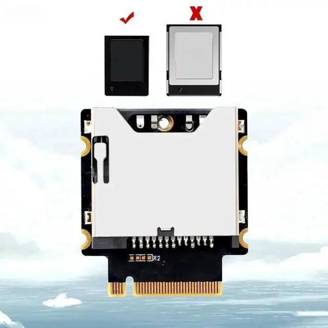 Alt view image 2 of 3 - WRIARICH CFexpress Type A to M.2 NVMe M-Key Adapter Card, PCIe 3.0/4.0 X1 CFexpress A Card Reader Riser Board for Desktop PC