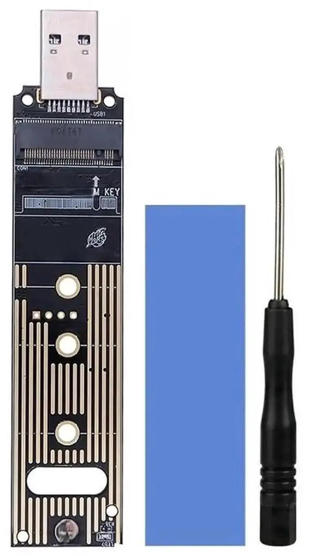 Alt view image 2 of 3 - WRIARICH M.2 NVMe SSD Enclosure Adapter, USB 3.1 M.2 to USB A/USB C Converter Case Supports PCIe NVMe M Key 2230/2242/2260/2280 SSDs