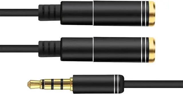 Alt view image 5 of 6 - WRIARICH 3.5mm TRRS Headset Mic Splitter Cable, 4-Pole Male to Dual 3.5mm Female Audio & Microphone Aux Adapter, Universal for Android Smartphones, iPhone, Laptops, PC, Gaming Consoles