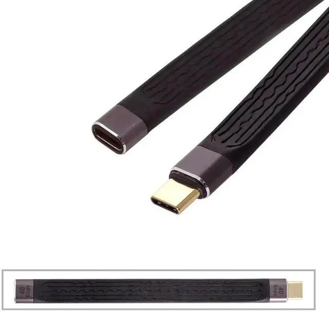 Alt view image 5 of 7 - WRIARICH 13cm USB4 Slim Flat Extension Cable, Male to Female, 40Gbps, 100W PD Charging, 8K@60Hz, Compatible with Thunderbolt 3/4