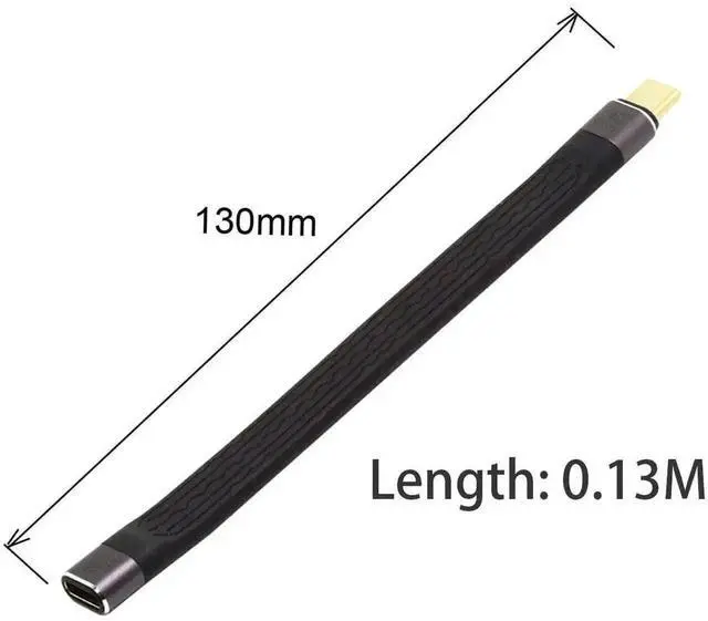 Alt view image 7 of 7 - WRIARICH 13cm USB4 Slim Flat Extension Cable, Male to Female, 40Gbps, 100W PD Charging, 8K@60Hz, Compatible with Thunderbolt 3/4
