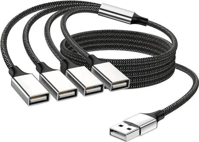 Alt view image 4 of 7 - WRIARICH 0.8FT USB Splitter Cable, 1 Male to 4 Female USB Hub Adapter for Laptop, Mac, Car, Xbox, Flash Drive & HDD