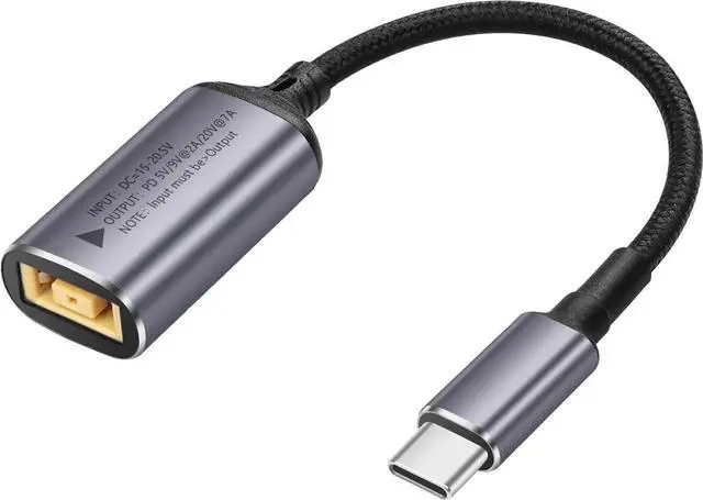 Main image of WRIARICH AJMRTC 140W PD Slim Tip Square Female to USB C Male Charging Cable, Type-C Power Delivery Converter Cord with Auto PD Recognition Chip, for USB-C Laptops, Tablets & Smartphones
