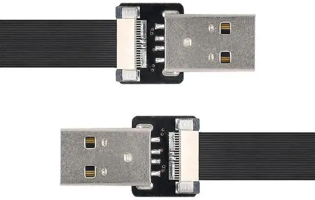 Alt view image 3 of 7 - WRIARICH 0.5M Flat Ribbon USB2.0 Male to Male Flex Cable, Slim Flexible USB 2.0 Data & Charging Extension Cord