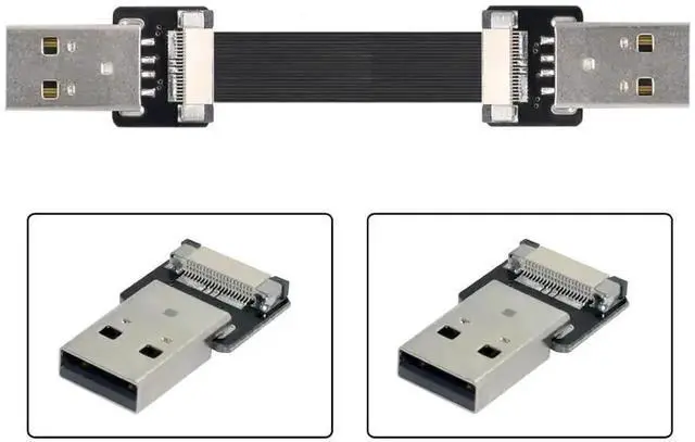 Alt view image 7 of 7 - WRIARICH 0.5M Flat Ribbon USB2.0 Male to Male Flex Cable, Slim Flexible USB 2.0 Data & Charging Extension Cord