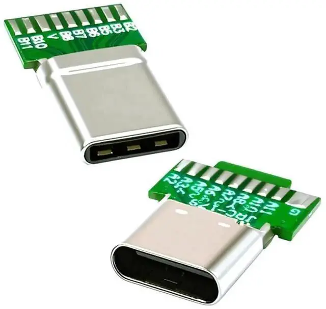 Main image of WRIARICH 2 Pack USB 3.1 Type-C DIY Solder Connector, 18Pin Male Plug & Female Socket PCB Repair Replacement Kit, Support 65W PD Fast Charging for Cable DIY & Port Repair