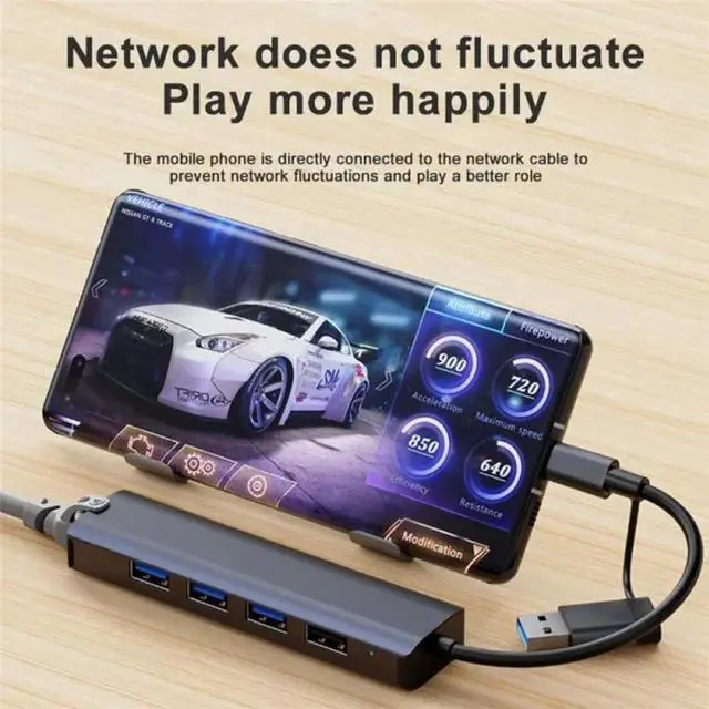 Alt view image 7 of 7 - WRIARICH 5-in-1 USB C & USB 3.0 Gigabit Ethernet Hub, 3×USB3.0 + 1×USB2.0 + RJ45 10/100/1000 LAN Port, Multi-Port Network Adapter Compatible with Windows Mac Surface Pro Linux Chromebook
