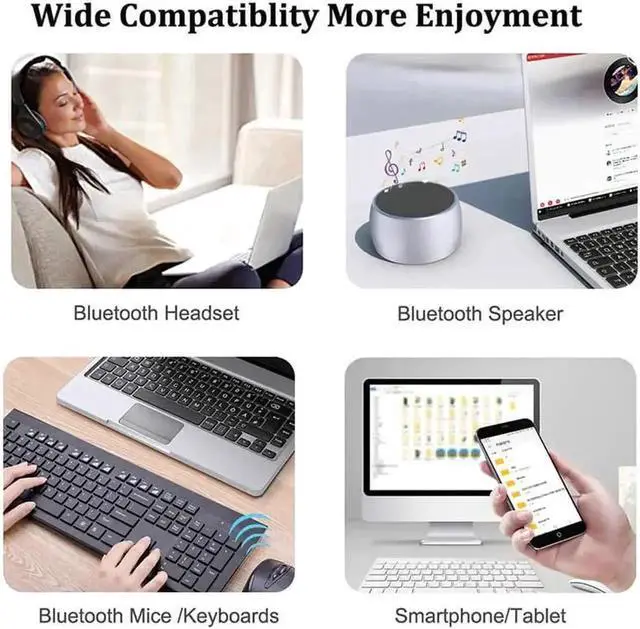 Alt view image 7 of 7 - WRIARICH USB Bluetooth 4.0 Adapter for PC, Wireless Bluetooth Dongle Receiver for Stereo Headphones Desktop Laptop, Supports Windows 10/8/7/Vista/XP, Black Mini Bluetooth Transmitter