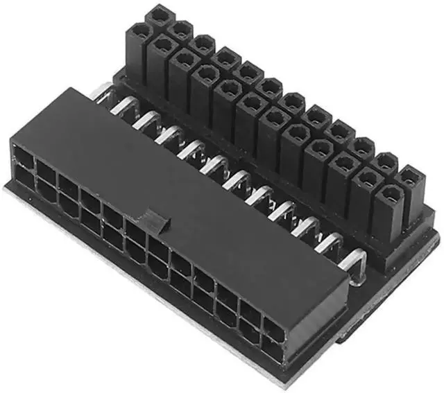 Main image of WRIARICH 90 Degree Angled ATX 24Pin Female to Male Motherboard Power Adapter, Heavy-Duty Rugged Design for Desktop Mainboard