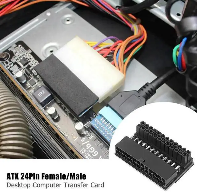 Alt view image 4 of 4 - WRIARICH 90 Degree Angled ATX 24Pin Female to Male Motherboard Power Adapter, Heavy-Duty Rugged Design for Desktop Mainboard