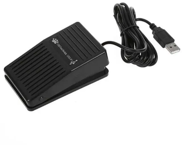 Alt view image 2 of 4 - WRIARICH USB Foot Pedal Switch, HID Programmable Single Footswitch with 2M Cable for PC Game Control, Keyboard Mouse Multimedia String Input, Hands-Free USB Control Pedal for Computer