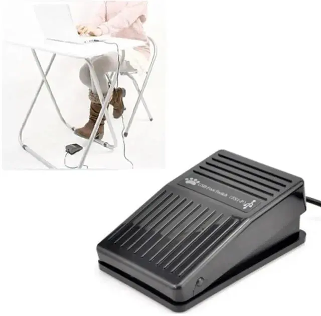 Alt view image 3 of 4 - WRIARICH USB Foot Pedal Switch, HID Programmable Single Footswitch with 2M Cable for PC Game Control, Keyboard Mouse Multimedia String Input, Hands-Free USB Control Pedal for Computer