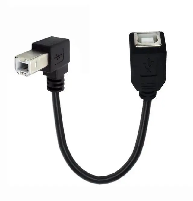 Alt view image 3 of 7 - WRIARICH 20cm 90° Down Angled USB 2.0 Type B Male to Female Extension Cable for Printer, Scanner & Hard Drive