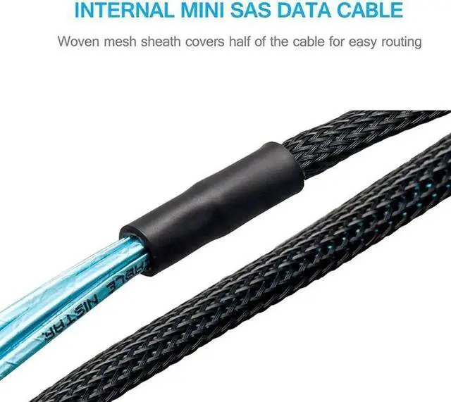 Alt view image 3 of 5 - WRIARICH 1.64ft SFF-8087 Mini SAS to 4 SATA Forward Breakout Cable for Controller & Backplane