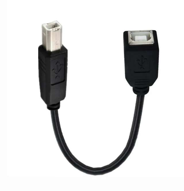 Alt view image 5 of 7 - WRIARICH 20cm USB 2.0 Type B Male to Female Extension Cable, Short Cord for Printer, Scanner & Storage Drive