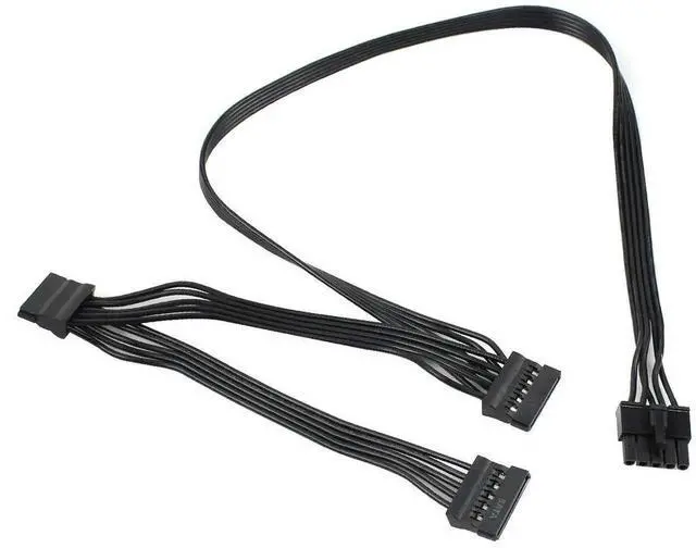 Main image of WRIARICH 80cm Great Wall Dragon Series 5Pin Modular Power Splitter Cable, 5P Male to 3 SATA + 4Pin Molex Female for PC Server Storage Drives