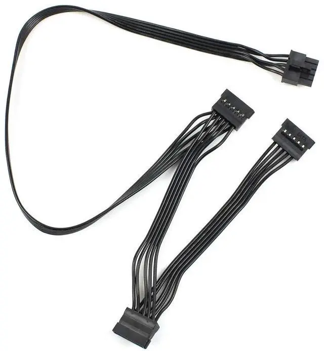 Alt view image 3 of 7 - WRIARICH 80cm Great Wall Dragon Series 5Pin Modular Power Splitter Cable, 5P Male to 3 SATA + 4Pin Molex Female for PC Server Storage Drives