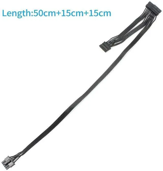 Alt view image 6 of 7 - WRIARICH 80cm Great Wall Dragon Series 5Pin Modular Power Splitter Cable, 5P Male to 3 SATA + 4Pin Molex Female for PC Server Storage Drives