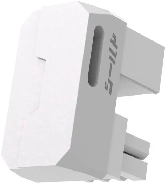Main image of WRIARICH 1 Pack White Reverse Style Shield Series Aluminum 180° U-Turn 8-Pin PCIe GPU Angled Power Adapter