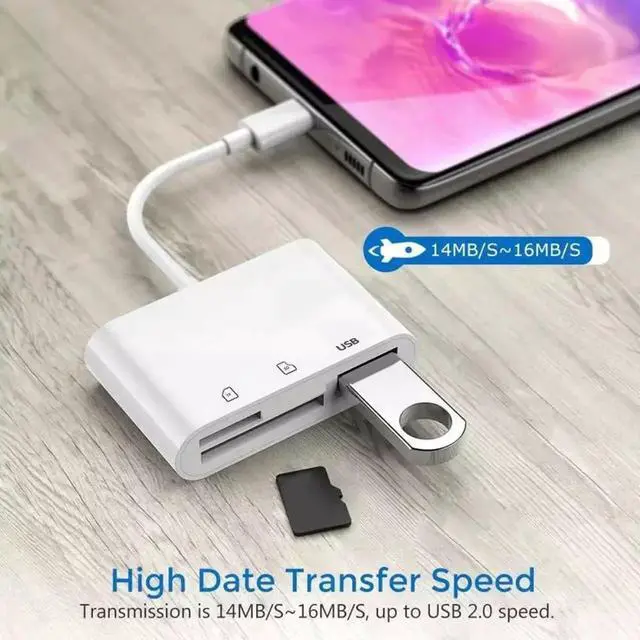 Alt view image 7 of 7 - WRIARICH USB-C to TF Micro SD Card Reader Adapter, USB 2.0 Type C to SDXC Female Card Reader for Mac, Laptop, Tablet, Phone