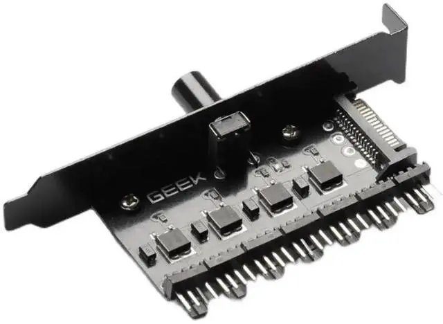 Main image of WRIARICH 7-Way PC Fan Speed Controller Splitter Cable, SATA Powered 3Pin/4Pin PWM Fan Hub for Chassis Radiator Cooling Fans Temperature Regulation