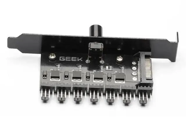 Alt view image 5 of 6 - WRIARICH 7-Way PC Fan Speed Controller Splitter Cable, SATA Powered 3Pin/4Pin PWM Fan Hub for Chassis Radiator Cooling Fans Temperature Regulation