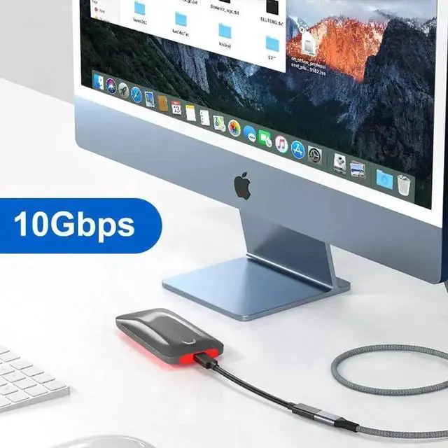 Alt view image 4 of 7 - WRIARICH 0.6M Nylon Braided USB C Extension Cable, USB 3.1 Gen2 10Gbps Type-C Male to Female Extender Cord, PD Fast Charging & High Speed Data Sync for Phones Laptops Docking Station