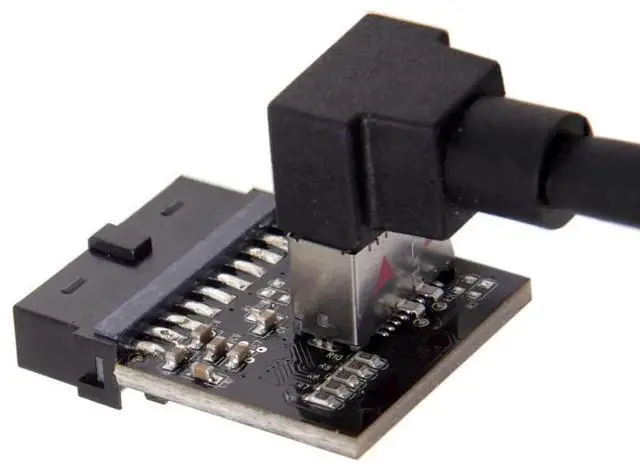 Alt view image 5 of 7 - WRIARICH USB 3.0 19/20Pin to Type-E Header Adapter, 90 Degree USB3.1 Type-C Front Panel Converter with EJ179V Chipset for Desktop Motherboard