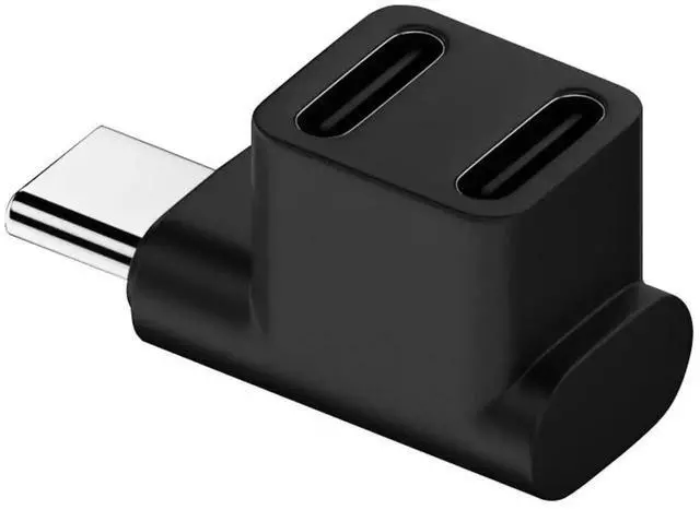 Main image of Up Angled USB 3.2 Gen2 10Gbps USB-C Male to Dual USB-C Female Splitter Adapter, 100W PD Pass-Through Power & Data OTG Converter, Compatible with Steam Deck, Laptops, ROG Ally, iPhone 15 Series