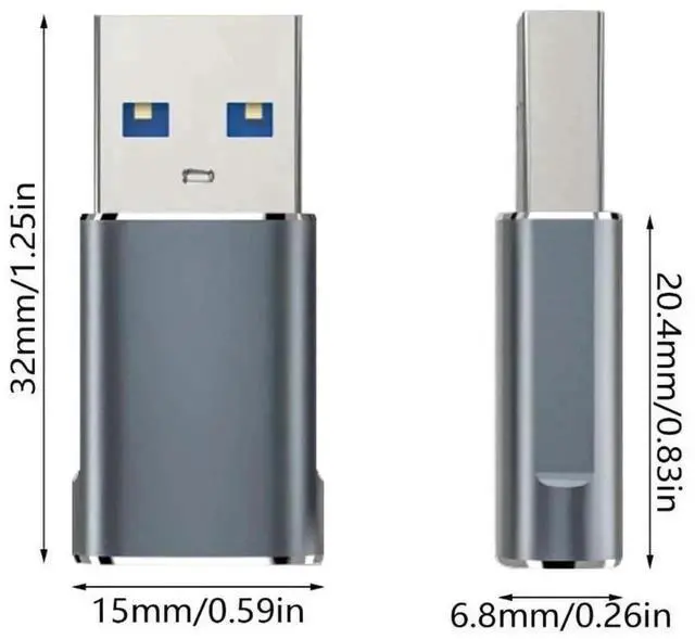 Alt view image 3 of 3 - WRIARICH USB 3.0 Type-C Female to USB-A Male Adapter, Fast Charging & High Speed Data Transfer Converter for PC, Phones and Laptops