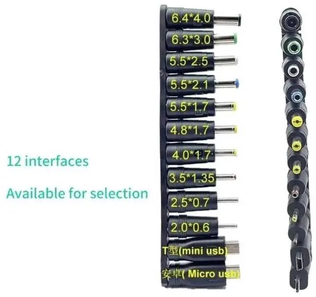 Alt view image 2 of 3 - WRIARICH Universal USB to 5V DC Power Cable with 12 Interchangeable DC Plugs, 5.5×2.1mm Main DC Jack, Micro USB & Mini USB Connectors