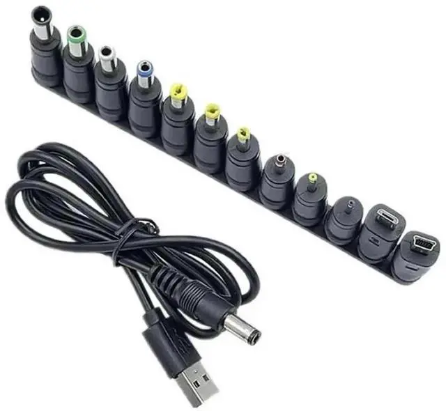 Alt view image 3 of 3 - WRIARICH Universal USB to 5V DC Power Cable with 12 Interchangeable DC Plugs, 5.5×2.1mm Main DC Jack, Micro USB & Mini USB Connectors