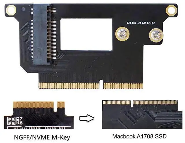 Alt view image 4 of 7 - WRIARICH M.2 NVMe SSD Adapter for 13" MacBook Pro A1708 2016-2017