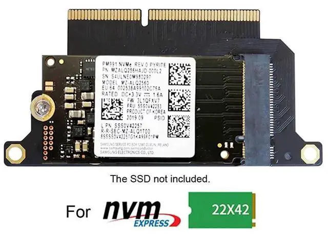Alt view image 5 of 7 - WRIARICH M.2 NVMe SSD Adapter for 13" MacBook Pro A1708 2016-2017