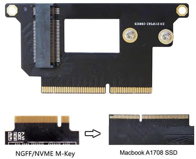 Alt view image 6 of 7 - WRIARICH M.2 NVMe SSD Adapter for 13" MacBook Pro A1708 2016-2017