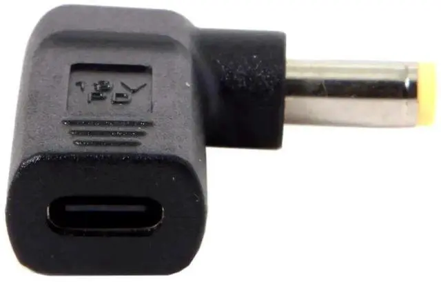 Alt view image 2 of 6 - WRIARICH 90 Degree Angled USB 3.1 Type-C Female to DC 20V 5.5x2.5mm PD Emulator Trigger Adapter, USB-C PD to DC Barrel Jack Power Converter for Laptops & DC 20V Devices