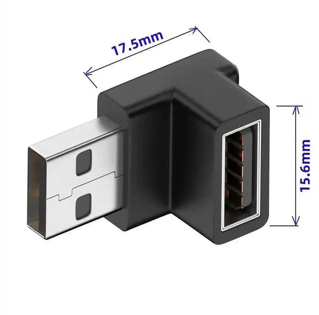 Alt view image 4 of 6 - WRIARICH Down 90 Degree USB 3.0 Male to Female Extension Adapter, 10Gbps High Speed USB Elbow Extender for Power, Data & Video Transmission